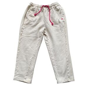 KERRI Rosenthal Weekend Barb off white Crop Capri LOUNGE SWEAT PANTS sz S